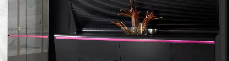 The design and color of the KOOK kitchen signed by Karim Rashid