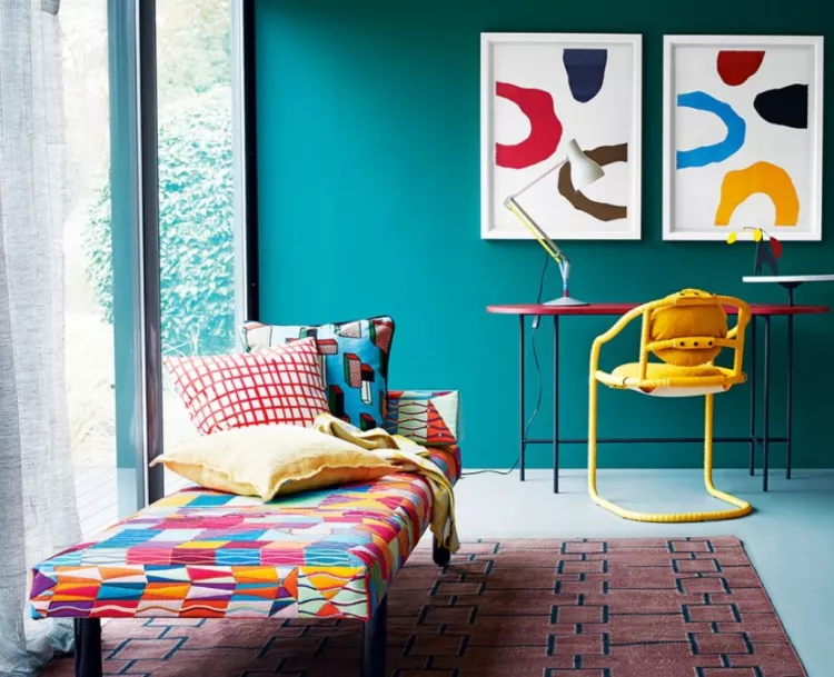 Brightly coloured furniture