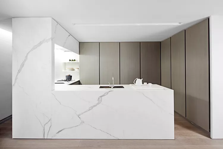 Calacatta marble kitchen The Templer Townhouse NY by Workshop for Architecture