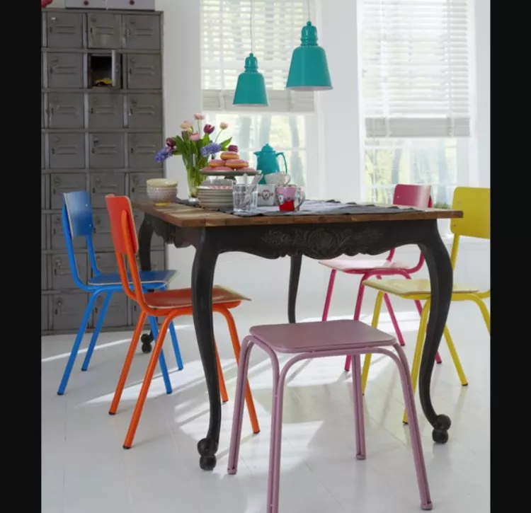 Brightly coloured furniture