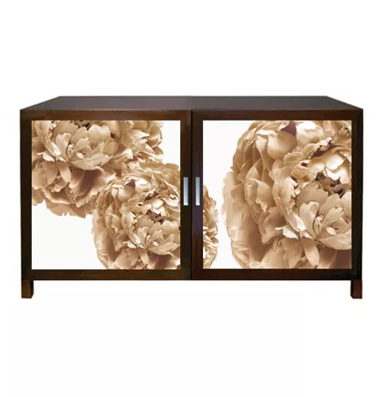 Floral Art, Sepia Peony Cabinet