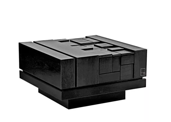 Abaci series black lacquer coffee table by MSTRF