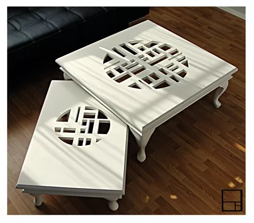 Classic series white coffee table and side table by MSTRF
