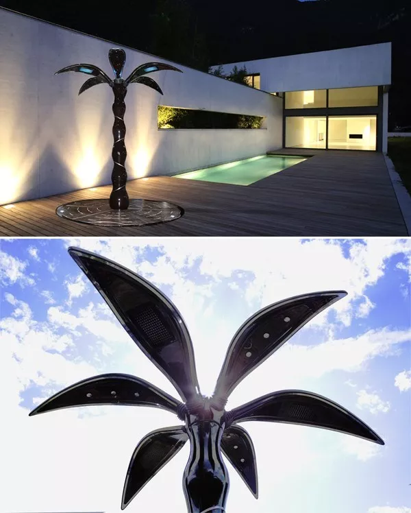 palm-shaped exterior shower